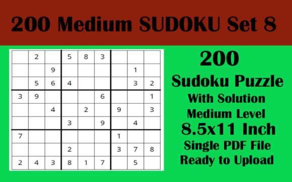 200 Medium Sudoku Puzzles for KDP Printing