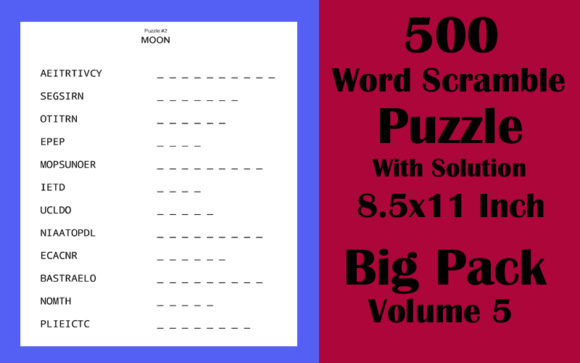 500 Word Scramble Puzzles for Brain Fun