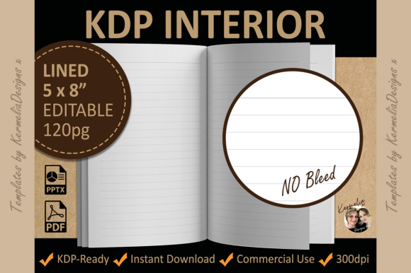 5x8 Lined Interior Template for KDP