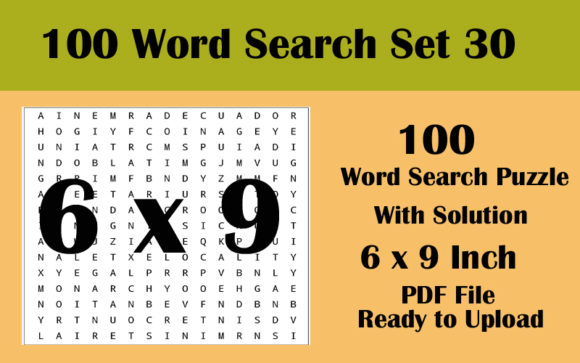 Discover the Joy of 100 Word Search Puzzle 6x9 KDP Volume 30