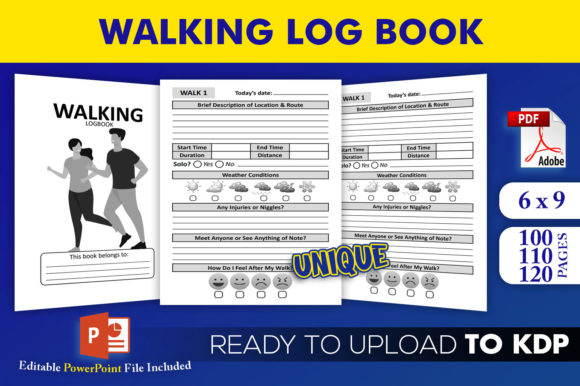 Enhance Your Design with Daily Walking Log Book KDP Interior