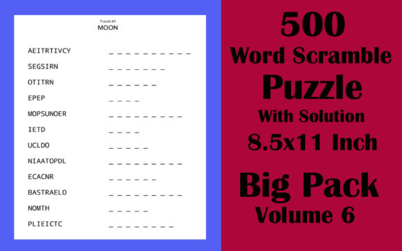 Explore 500 Word Scramble Puzzles in Volume 6