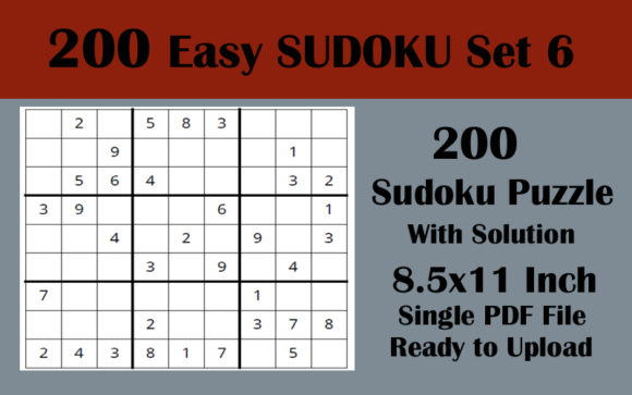 Exploring 1 File 200 Sudoku EASY 8.5x11 KDP Vol 6: A Comprehensive Resource for Puzzle Enthusiasts