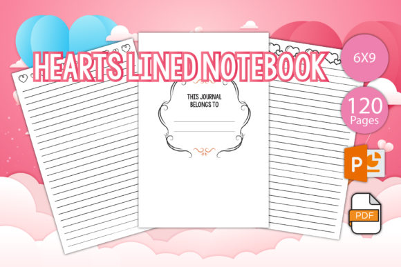 Hearts Lined Notebook: A Stylish KDP Interior