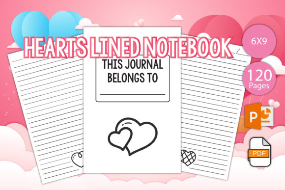 Love Lined Journal and Hearts Lined Notebook: Perfect for KDP Interior or Printable