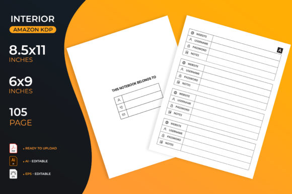 Password Log Book with Alphabetical Tabs