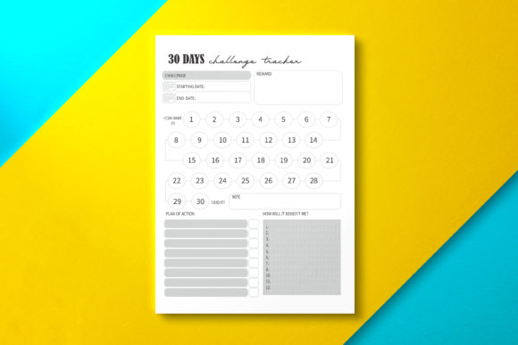 Unlock Your Potential with the 30 Days Challenge Tracker, KDP Interior