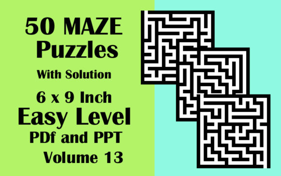 Unlocking Creativity and Relaxation: The 50 Maze Puzzle Easy LV 6x9 PDF PPTX V 13